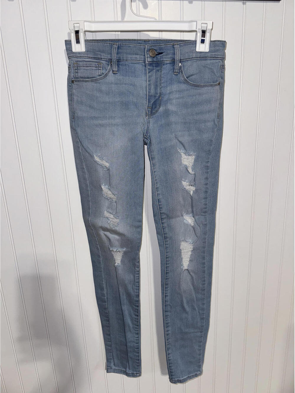 PacSun Women Jeans 23 Light Wash Distressed Perfect Fit Jegging Cotton Stretch
